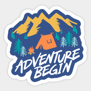 Adventure Camping Begin Sticker